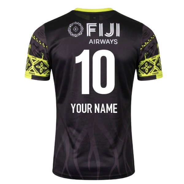 2026 2027 Fiji Rugby Pre Match Shirt Name) Kit (Black/Lime) (Your-ProGear Kits